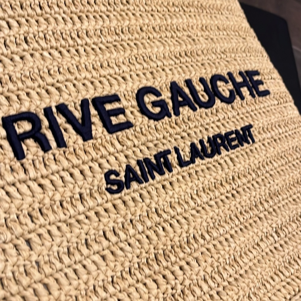 Saint Laurent Rive Gauche Raffia Tote, NWT - Picture 3 of 7